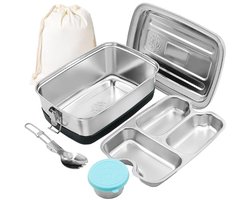 Roestvrijstalen lunchbox - duurzaam en lekvrij - 1 stuk - 2000 ml