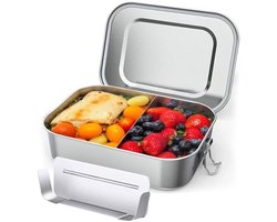 Roestvrijstalen Lunchbox met Scheidingswand - 1400 ml - Geschikt voor Magnetron, Vriezer en Vaatwasser