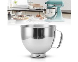 Roestvrijstalen Mengkom - Vervangende Keukenmengkom voor Kitchenaid Classic en Artisan Series Staafmixers Van 4,5-5 Liter