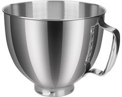 Roestvrijstalen Mengkom voor KitchenAid 4.5-5 Quart Tilt-Head Stand Mixers Artisan & Classic Series van MMOBIEL - 5 QT RVS Mengkom met Handvat – Mengkom Vervanging - Vaatwasmachinebestendig