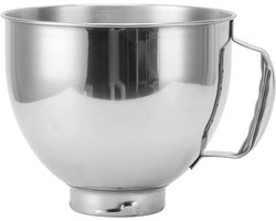 Roestvrijstalen Mengkom voor KitchenAid Cassic 4.5Q & Artisan 5QT serie Roestvrijstalen Kom met Handvat Vervanging van Mengkom Mixeraccessoires Vaatwasmachinebestendig