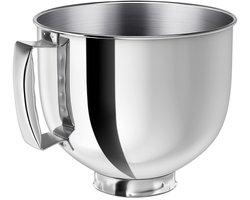 Roestvrijstalen mengkom voor KitchenAid kantelmixers - 4,5-5 liter / 4,8 liter - Vervangbare mengkom - Vaatwasmachinebestendig