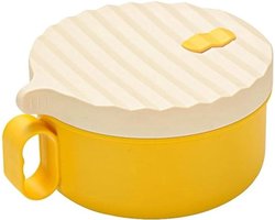 Roestvrijstalen noedelkom met deksel - Noedels - Magnetron verwarmingskop - Geel - Salade - Ramen - Keukenmixen - Geschikt voor magnetron - Geel model