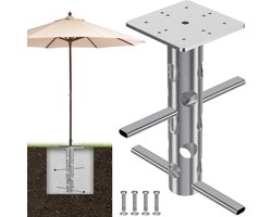 Roestvrijstalen parasolvoet van beton, ruimtebesparend ontwerp voor buitengebruik, geschikt voor zwevende parasols en stevige ondersteuning
