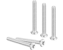 Roestvrijstalen platte kopschroeven - Meubelverbinding - Phillips aandrijving - 20 stuks - M1,4-0,3 x 12 mm - 304 roestvrij staal - Machineschroeven - Hardware - Bevestigingselement - Geschikt voor meubels