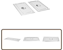 Roestvrijstalen Schaaldeksels - GN 1/1 - Set van 2 Schaaldeksels - Roestvrijstaal - Keukenaccessoires - Gastronoom - GN 1/1
