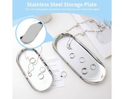 Roestvrijstalen sieraden schotel - decoratief en praktisch - 1 stuk - zilver - 7 inch