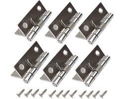 Roestvrijstalen spring scharnieren 2,5 inch - Set van 6 voor deuren, kasten en meubels