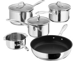 Roestvrijstalen Steelpan met Ingebouwde Zeef en Glasdeksel