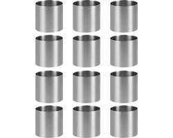 Roestvrijstalen taartringen, set van 12, 6 cm in diameter, duurzaam en corrosiebestendig, Geschikt voor het bakken van taarten, desserts en gebak, en gemakkelijk schoon te maken.