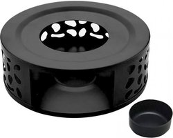 Roestvrijstalen theelichthouder en warmer voor theepotten en andere warme dranken