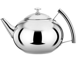 Roestvrijstalen theepot (2 liter) met filter voor losse thee