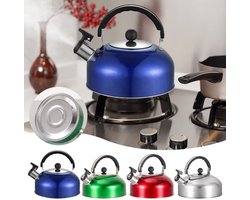 Roestvrijstalen waterfles met fluitje (blauw)