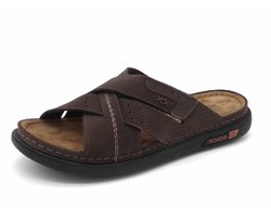 Rohde Bruine Leren Heren Slippers - Bruin - 42