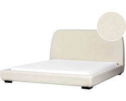 ROISEL - Tweepersoonsbed - Lichtbeige - 160 x 200 cm - Bouclé