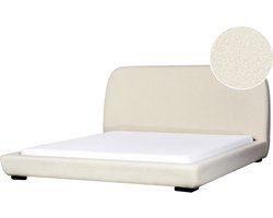 ROISEL - Tweepersoonsbed - Lichtbeige - 180 x 200 cm - Bouclé