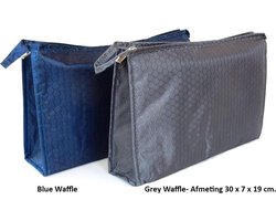 Rojafit - Toilettas - Groot - Grey Waffle - Afmeting 30 x 7 x 19 cm.