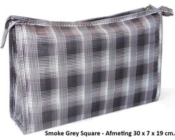 Rojafit - Toilettas - Groot - Smoke Grey Square - Afmeting 30 x 7 x 19 cm.