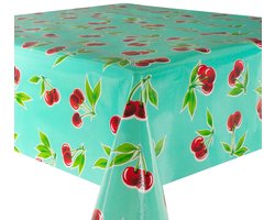 Rol Mexicaans Tafelzeil Cerezas Turquoise - 120cm x 11m