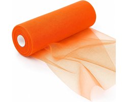 rol oranje 30 cm x 92 m, tule lint, bruiloftsdecoratie, textiel, stof, tule per meter, organzastoffen voor doe-het-zelf ambachten, pompons, handwerk, strikken, feestdecoratie (oranje)