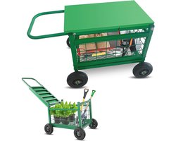 Rolbaar tuinzitje met kussen en wielen - Geschikt voor ouderen en tuinklussen