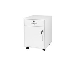 Rolcontainer - 40x57x40 cm - wit - met wielen