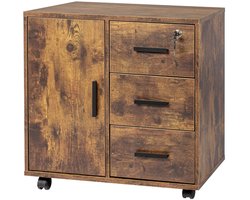 Rolcontainer - vintagebruin - 60x57x40 cm - op wielen