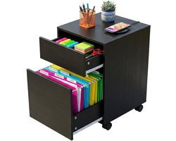 Rolcontainer - zwart - 40x57x40 cm - met wielen