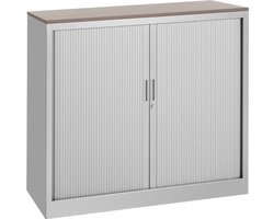 Roldeurkast 105x120x43cm bladkleur Halifax Eiken framekleur Wit (RAL9010)