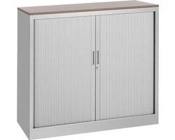 Roldeurkast 105x120x43cm bladkleur Licht Eiken framekleur Wit (RAL9010)
