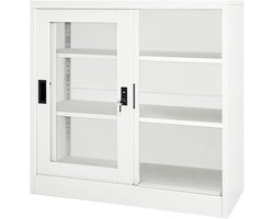 Roldeurkast 90x40x90 cm staal wit