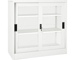 Roldeurkast 90x40x90 cm staal wit