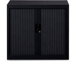 Roldeurkast Basic 73 x 80 cm - Zwart - 1 Legbord - 45 Cm Diep - Inclusief 2 Sleutels