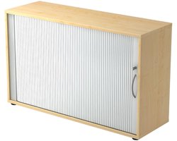 Roldeurkast - Esdoorn/Zilver - 120 x 40 x 74,8 cm - Beta 1732S