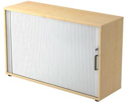 Roldeurkast - Esdoorn/Zilver - 120 x 40 x 74,8 cm - Beta 1732S