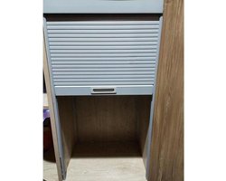 Roldeurkast - Vouwdeur Kast - Ruimte Besparen - Eenvoudige Montage - 30 x 36 cm - Zilver Grijs