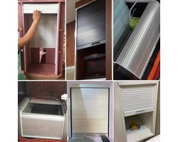 Roldeurkast - Vouwdeur kast - Ruimte organiseren - Eenvoudige montage - 45 x 81 cm - Zilver grijs