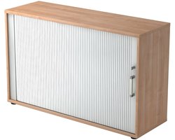 Roldeurkast - Walnoot/Zilver - 120 x 40 x 74,8 cm - Beta 1732S