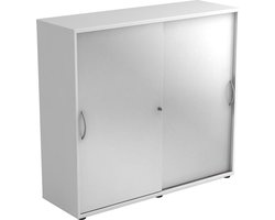 Roldeurkast - Wit/Zilver - 120 x 40 x 110 cm - Beta 1753S