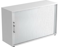 Roldeurkast - Wit/Zilver - 120 x 40 x 74,8 cm - Beta 1732S