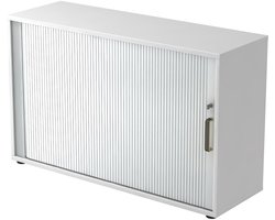 Roldeurkast - Wit/Zilver - 120 x 40 x 74,8 cm - Beta 1732S