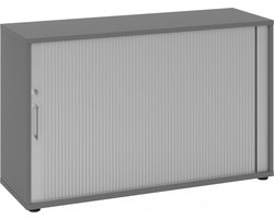 Roldeurkast - Wit/Zilver - 120 x 40 x 74,8 cm - Beta 1732S