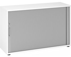 Roldeurkast - Wit/Zilver - 120 x 40 x 74,8 cm - Beta 1732S