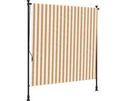 Rolgordijn | Jaloezie voor buiten 150x270 cm stof en staal oranje en wit