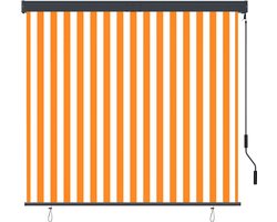 Rolgordijn | Jaloezie voor buiten 160x250 cm wit en oranje