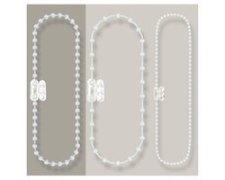 Rolgordijn ketting - geschikt voor jaloezieën - 1 stuk - wit/grijs/zwart