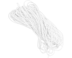 Rolgordijn Ketting - Kralenketting Gordijn - Decoratie Ophangen - Duurzaam Leer Materiaal - 2000x0.4cm - Wit