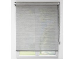 Rolgordijn - lichtdoorlatend zonder doorkijk - gemêleerd grijs - Madécostore - B 60 cm x H 250 cm - speciale volumekorting.