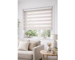 Rolgordijn Madeco Day & Night Duo Rolgordijn – 180 x 250 cm – Pique White – Lichtregulerend – Modern Raamgordijn voor Woonkamer, Slaapkamer of Kantoor