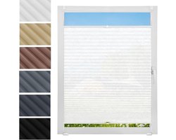 Rolgordijn Papieren Jaloezie - Plissé Gordijn - Zonwering Raam - Zonder Boren - 24 x 50 cm - Wit